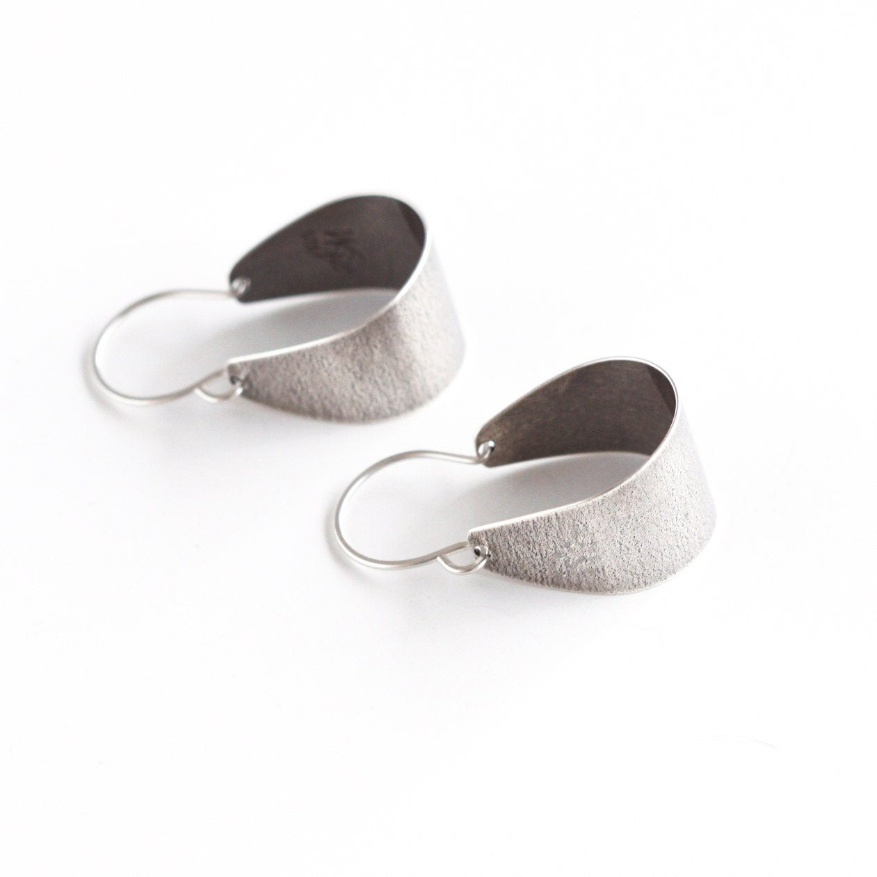 Small Silver Scoop Earrings