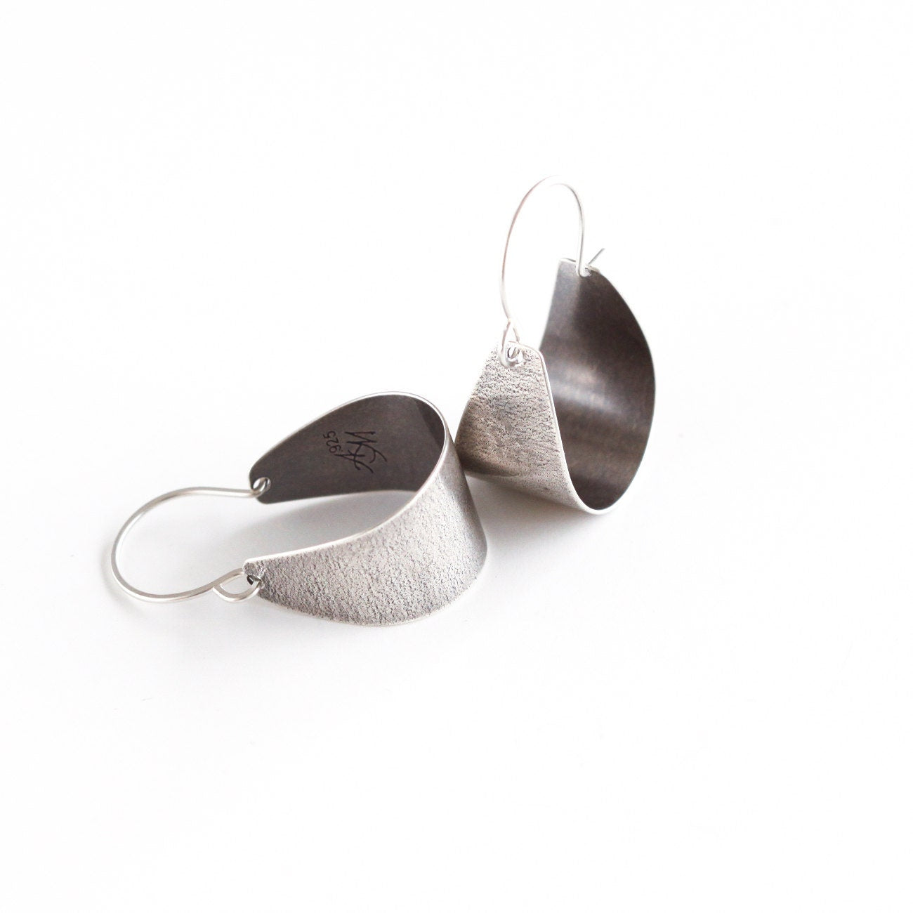 Small Silver Scoop Earrings